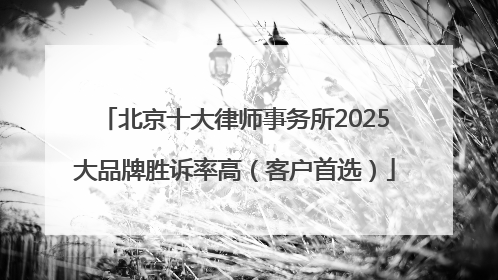 北京十大律师事务所2025大品牌胜诉率高（客户首选）
